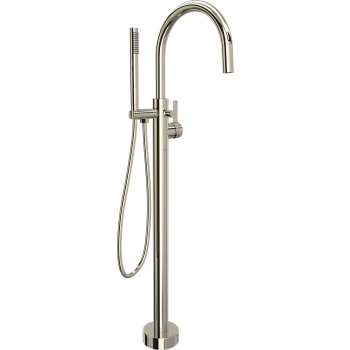 Rohl Tenerife Single Hole Floor Mount Tub Filler Trim in Polished Nickel - TTE06HF1LMPN