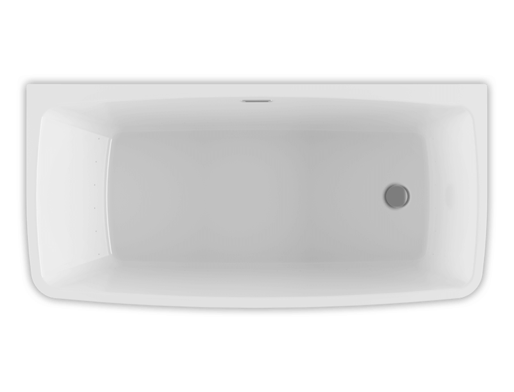 Bain Ultra Vibe 5828 Curved - 1 Side Back To Wall 1-Person 44 Gallon Soaker Bathtub with 1-1/2" Standard Deck Right Waste and Front Overflow in Black/White - BVFCHW0RN-66