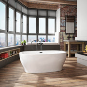 Bain Ultra Vibe 5830 Oval Freestanding 1-Person 40 Gallon Soaker Bathtub with 1-1/2" Standard Deck in White - BVIAOF00N-01