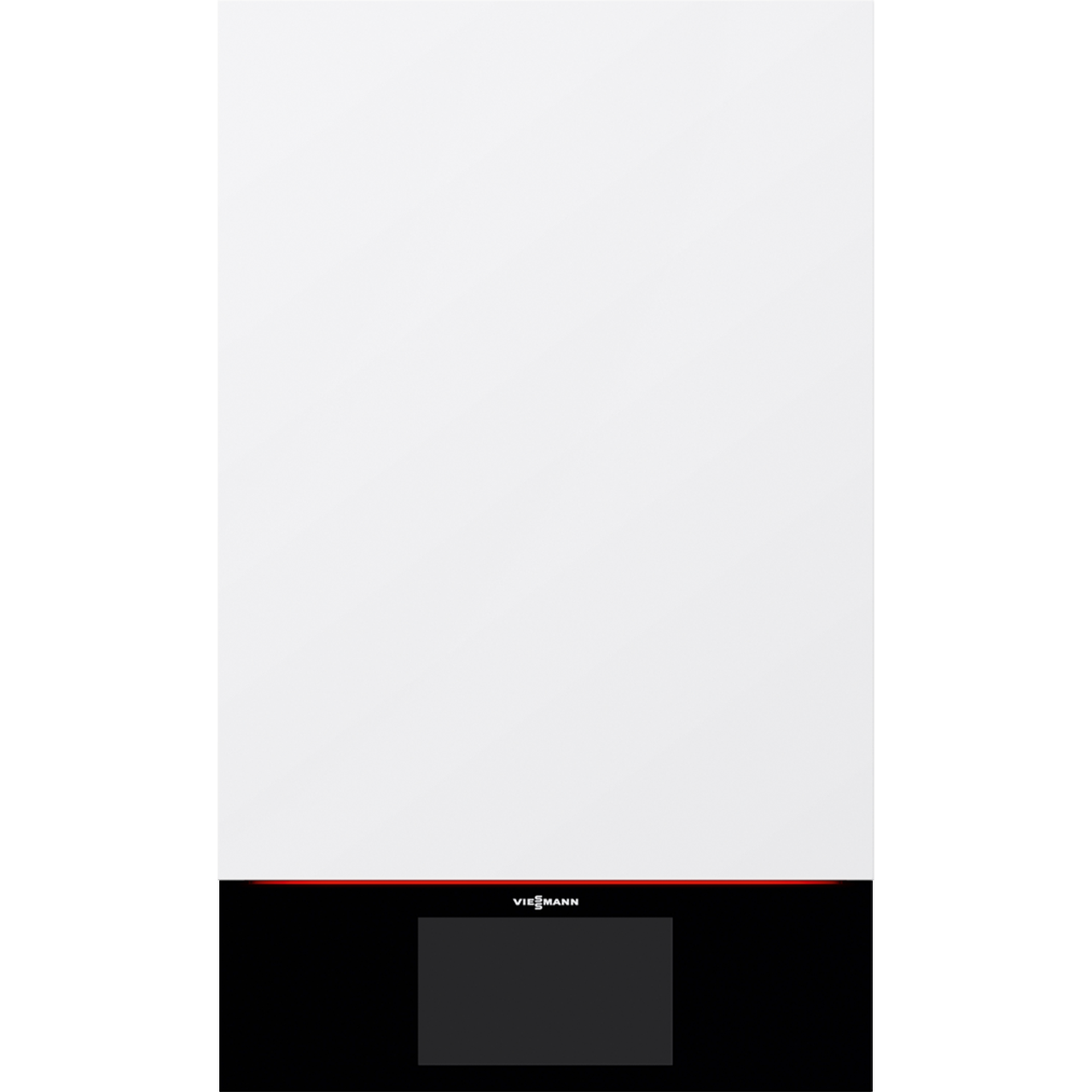 Viessmann Vitodens 100-W hydronic boiler with black front panel and digital display screen.