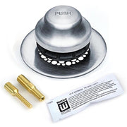 Watco Universal NuFit Foot Actuated Tub Closure - Stopper Body with Integrated Grid Strainer in Chrome Brushed - 48750-FA-CB-G-2P