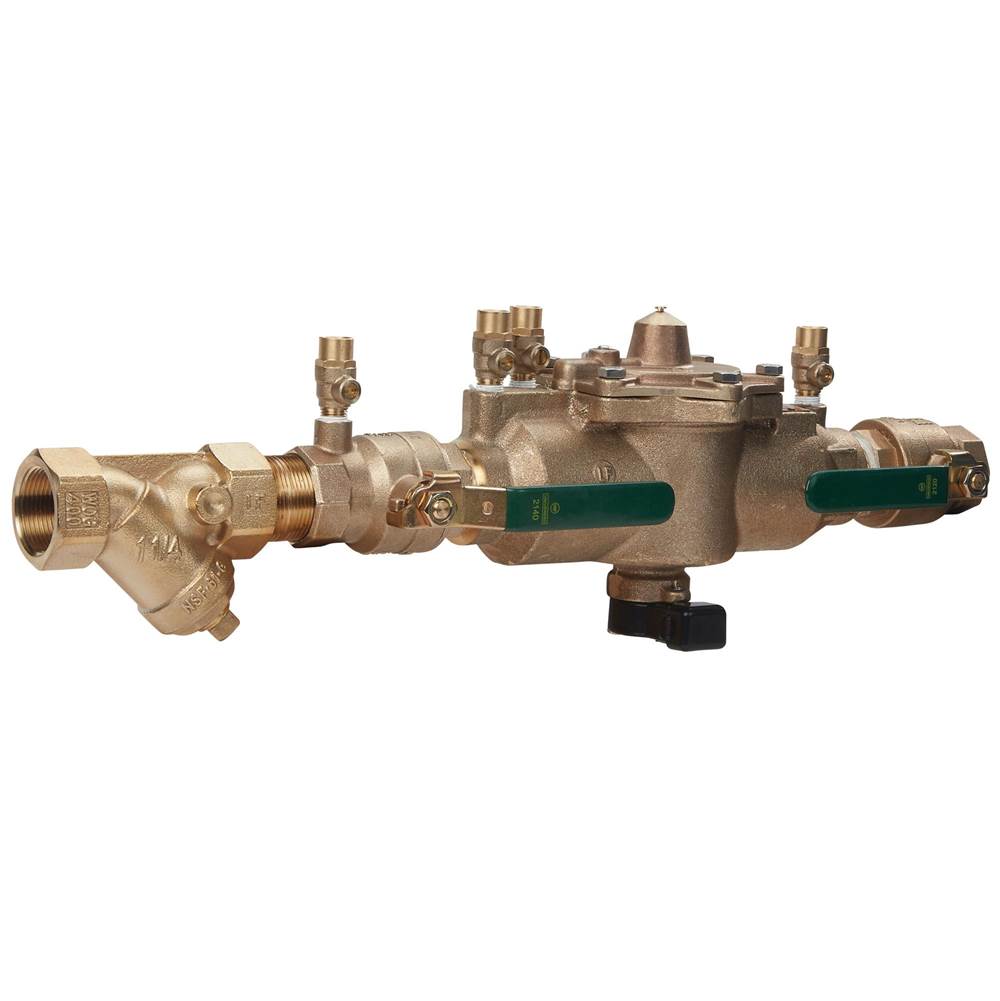 Watts 88004039 RPZ Backflow Preventer 1-1/4 Inch with Strainer Flood Sensor