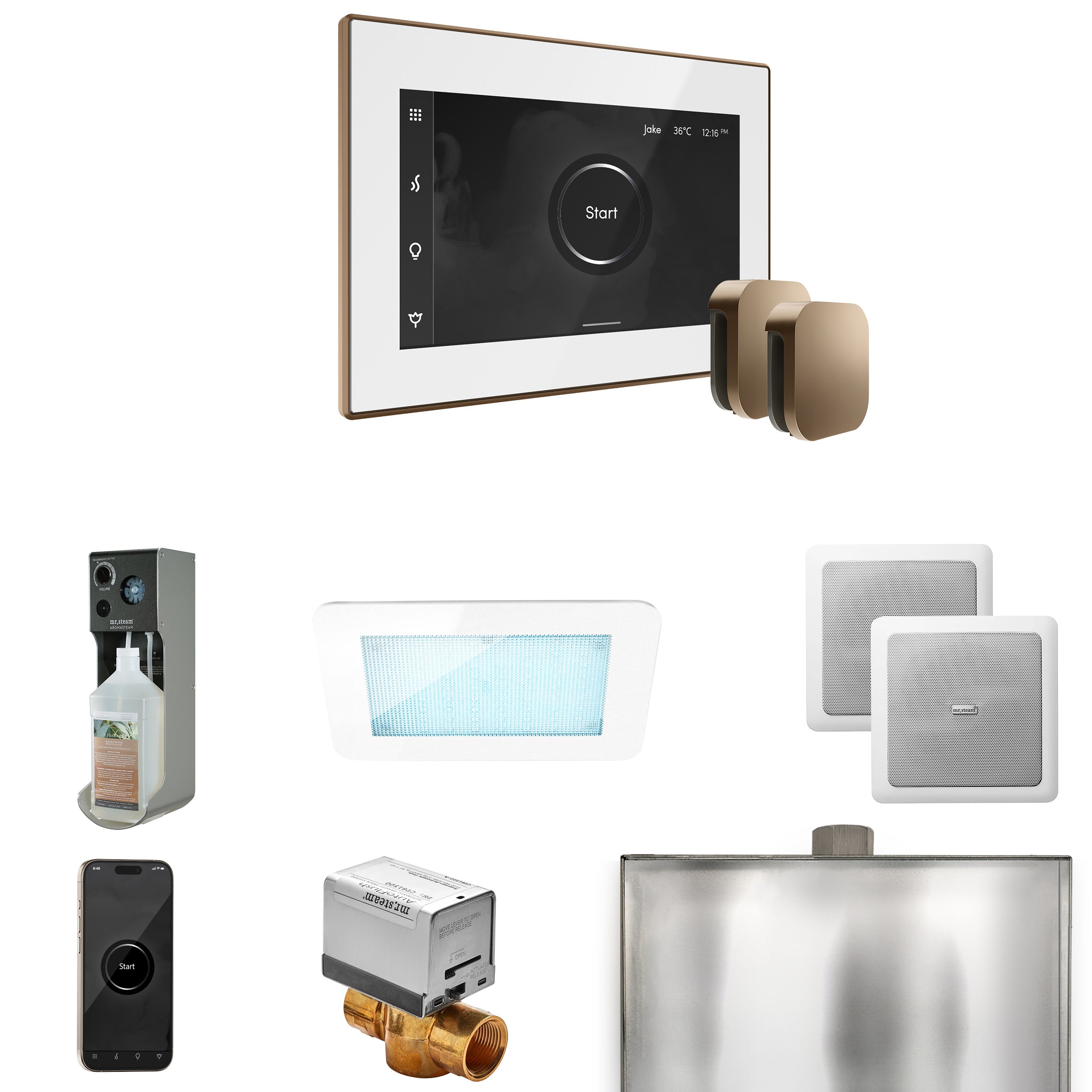 Mr. Steam Xdream Max Steam Shower Control Package with iSteamX Control and Steamhead