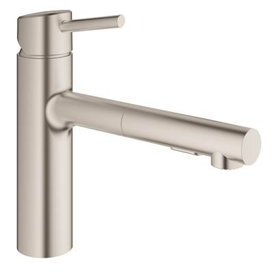Grohe 31453DC1 Concetto Single-Handle Pull-Out Kitchen Faucet with Dual Spray: Super Steel