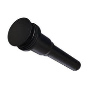Matte black dome drain with 1.5" fitting and threaded collar connection.