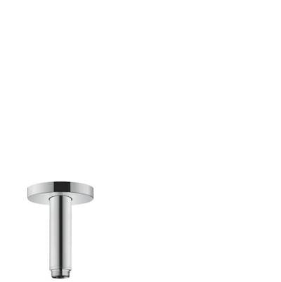 Chrome ceiling mount extension pipe with circular connector head and vertical cylindrical shaft.