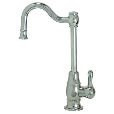 Venetian bronze point-of-use water dispenser with curved spout and single lever handle.