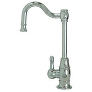 Venetian bronze mini hot water dispenser with curved gooseneck spout and single lever handle.