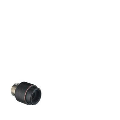 Rubbed bronze vacuum breaker with threaded male connection and cylindrical body.
