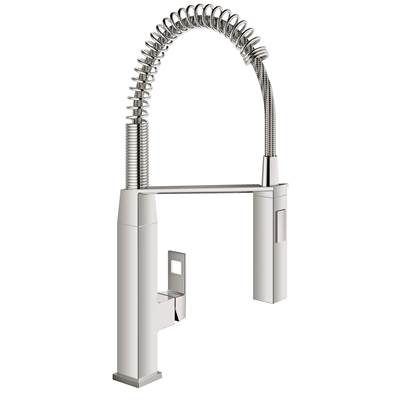 Grohe 31401000 Eurocube Single-Handle Pull-Down Semi-Pro Kitchen Faucet Starlight: Chrome