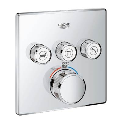 Grohe 29142000 GrohTherm SmartControl Triple Function Thermostatic Trim with Control Module Chrome