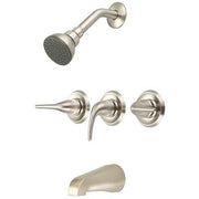 Olympia P-3250-BN ACCENT Series Three Handle Tub/Shower Set PVD: Brushed Nickel