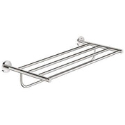 Polished chrome multi-towel rack with four horizontal bars and wall-mounted brackets.