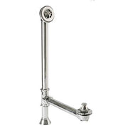 Oil rubbed bronze claw foot tub waste and overflow kit with vertical pipe and horizontal drain component.