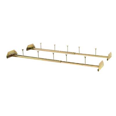 Brass undermount sink kit with two support rails and mounting clips for 47-inch installation.