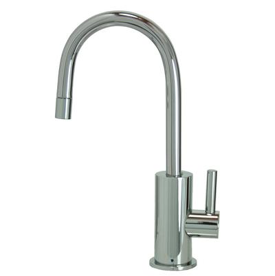 Venetian bronze cold water dispenser faucet with high curved spout and single lever handle.