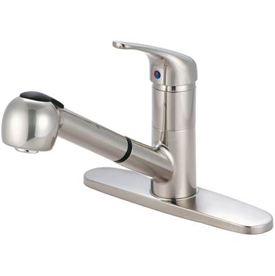 Olympia K-5030-BN ELITE Series Single Handle Pull-Out Kitchen Faucet PVD: Brushed Nickel