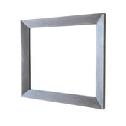 Large rectangular mirror with ash-colored wooden frame and beveled edges.