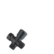 Rubbed bronze 2-way shower diverter with threaded connections and lever handle for arm mount installation.