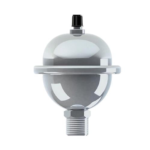Zilmet ZEP1 expansion tank and shock arrester with stainless steel construction, MNPT connection, and black valve cap.