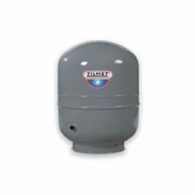 Gray cylindrical hydronic expansion tank with Zilmet logo and rounded top, featuring small connection ports.