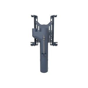 Cast iron closet carrier with vertical mounting post and dual horizontal brackets for toilet installation.