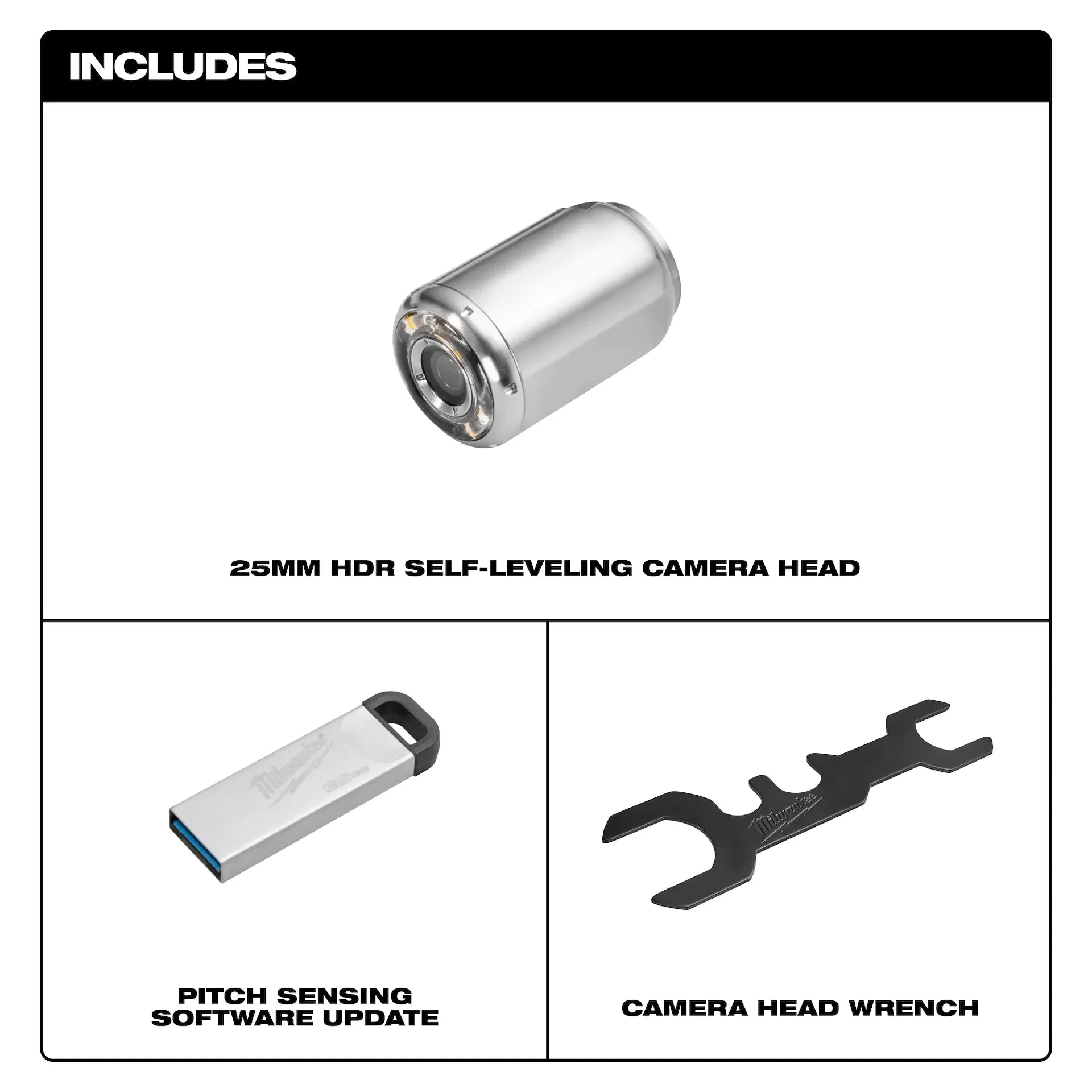 Milwaukee 25mm Camera Head Replacement Kit for M18 Pipeline Inspection System