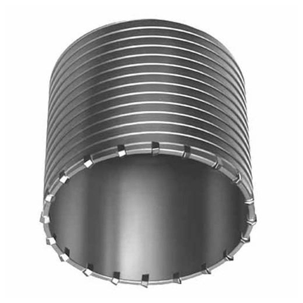 6-inch carbide-tipped core bit with thick wall construction and spiral flutes for SDS-Max and Spline chuck systems.