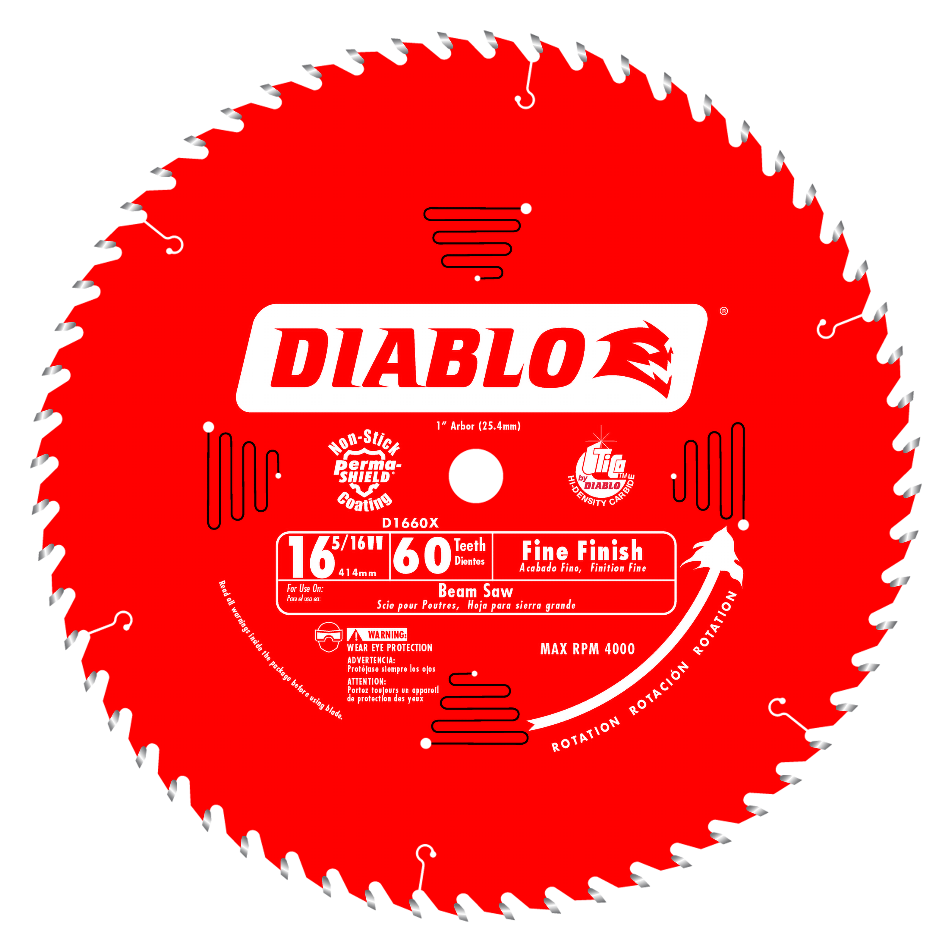 Diablo 16-5/16th inch, 60-Teeth Fine Finish Saw Blade - D1660X
