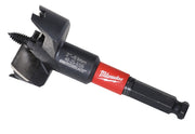 Milwaukee SWITCHBLADE self-feed drill bit with 2-9/16 inch diameter, black shaft, and red band grip.