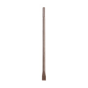 Gray metal SDS-Max demolition flat chisel with cylindrical shaft and flat blade end.