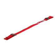 Red nylon lanyard with black plastic buckles and loop attachment points at each end.