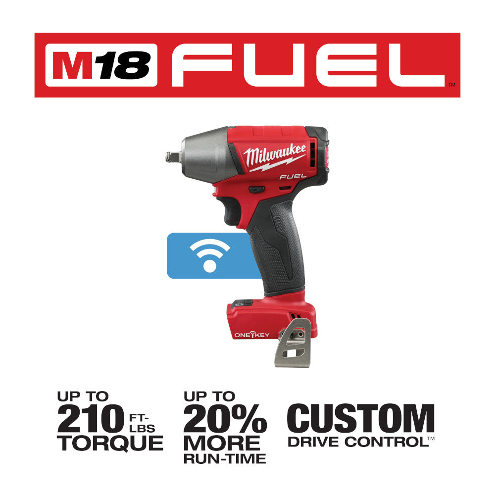 Milwaukee 2758-20 M18 FUEL 3/8 in. Compact Impact Wrench w/ Friction Ring with ONE-KEY