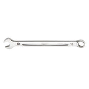 Milwaukee 10MM metric combination wrench with open end and closed loop end on polished steel shaft.