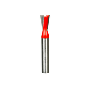 Freud 5/16" dovetail router bit with red trim and gray metal shank for woodworking joints.