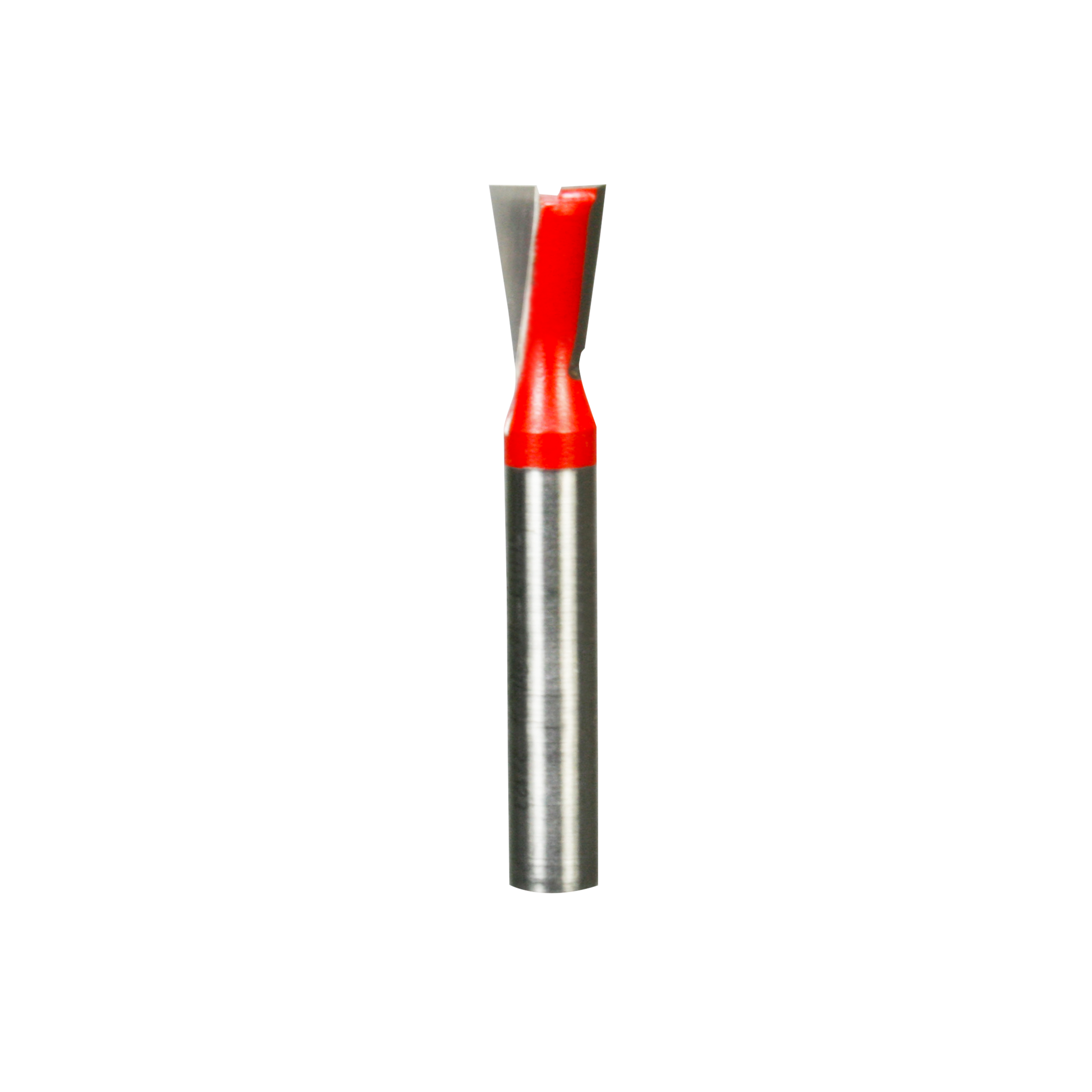 Freud 5/16" dovetail router bit with red trim and gray metal shank for woodworking joints.