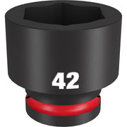 Black 42MM socket with 6-point hexagonal opening and red band at base, marked "42" on side.