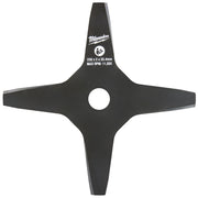 Black four-blade brush cutter blade with center mounting hole, 230 x 2 x 25.4mm, rated for 11,500 max RPM.