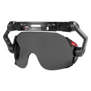 Black BOLT eye visor with tinted lens and side-mounted attachment arms for safety helmets.