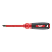 Red and black Milwaukee insulated screwdriver with Phillips #1 tip and red shaft.
