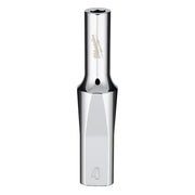 Chrome 1/4" drive deep socket with 4mm hex opening and Milwaukee branding on shaft.
