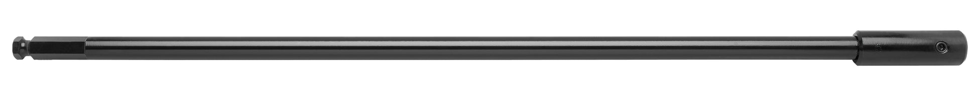 Black metal bit extension with ball-end socket connectors on each end, approximately 18 inches long.