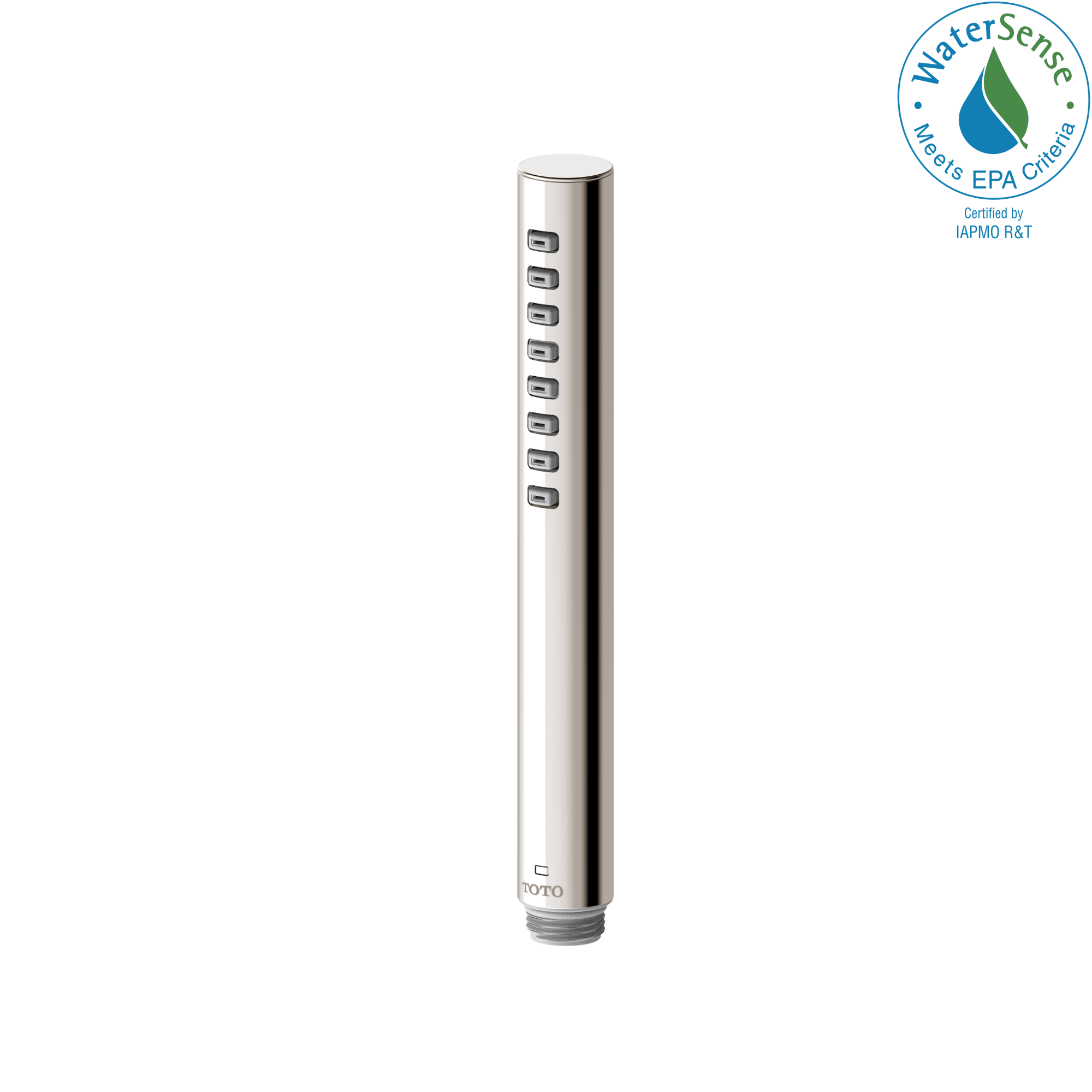 Toto G Series Cylindrical Single Spray 1.75 GPM Handshower with COMFORT WAVE Technology, Polished Nickel - TBW02016U4#PN