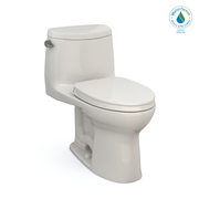 Toto UltraMax II One Piece Elongated Auto Flush Washlet+ Ready Universal Height Toilet with CEFIONTECT 1.28 GPF with SS124 SoftClose Seat in Sedona Beige