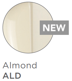 Almond finish shower diverter with lever handle, circular design view.