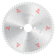 Freud 380mm circular saw blade with silver coating, central arbor hole, and red product markings around the perimeter.