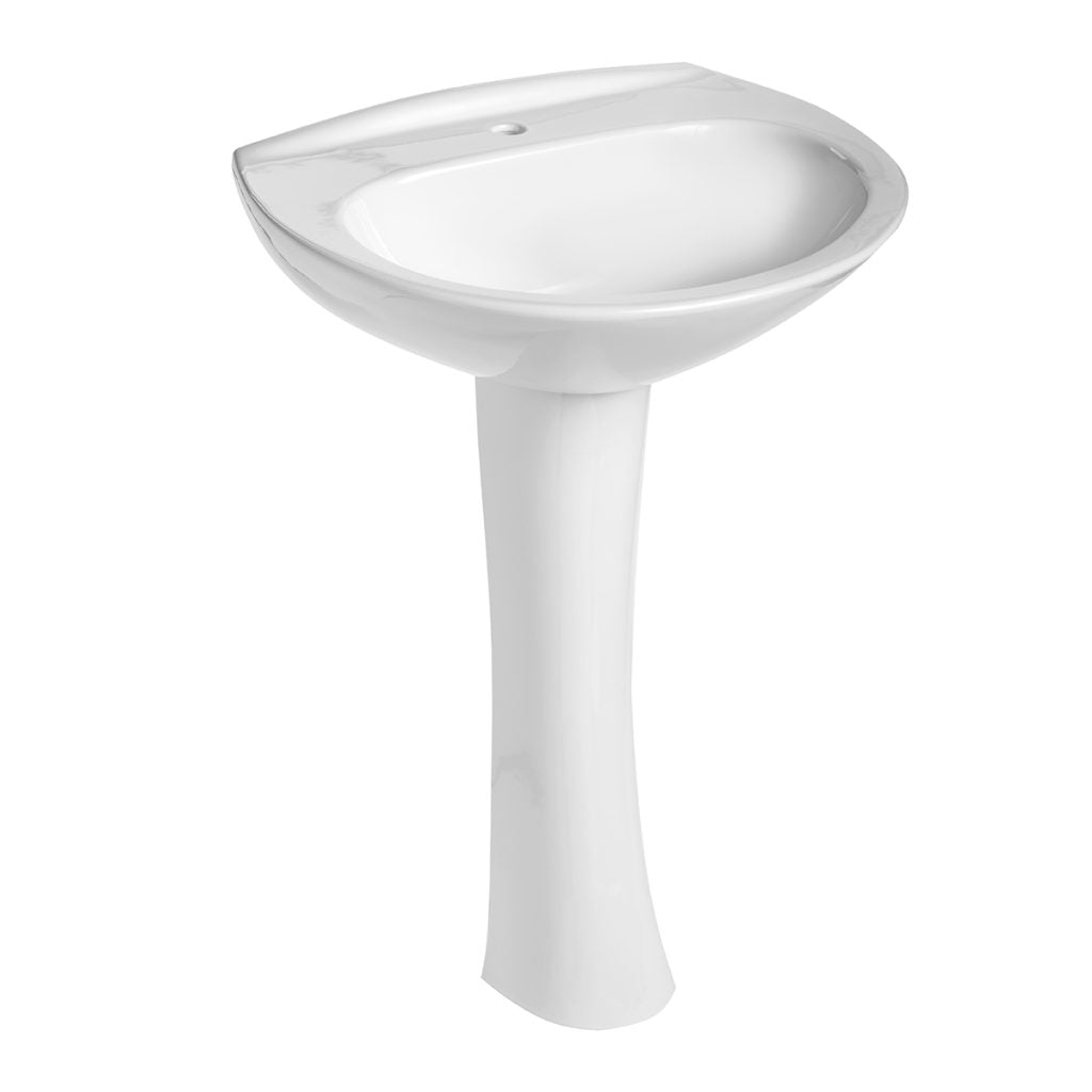 Mansfield Pedestal Lavatory Sink with Single Hole Faucet Mount in White - 292110000