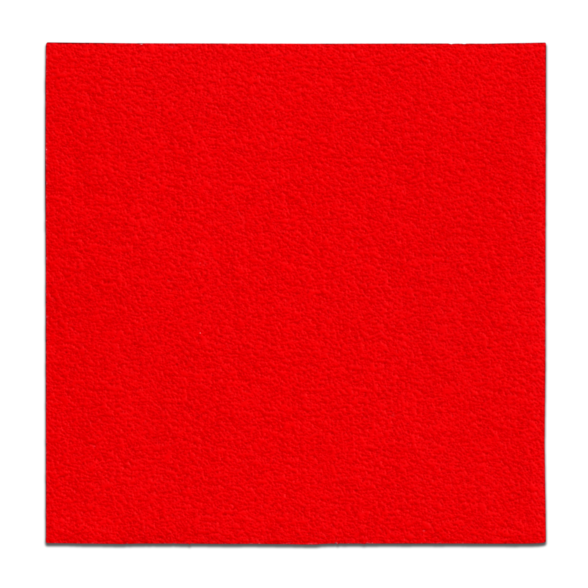 Four-pack of red 4-1/2 inch square sanding sheets with 60 grit abrasive surface.