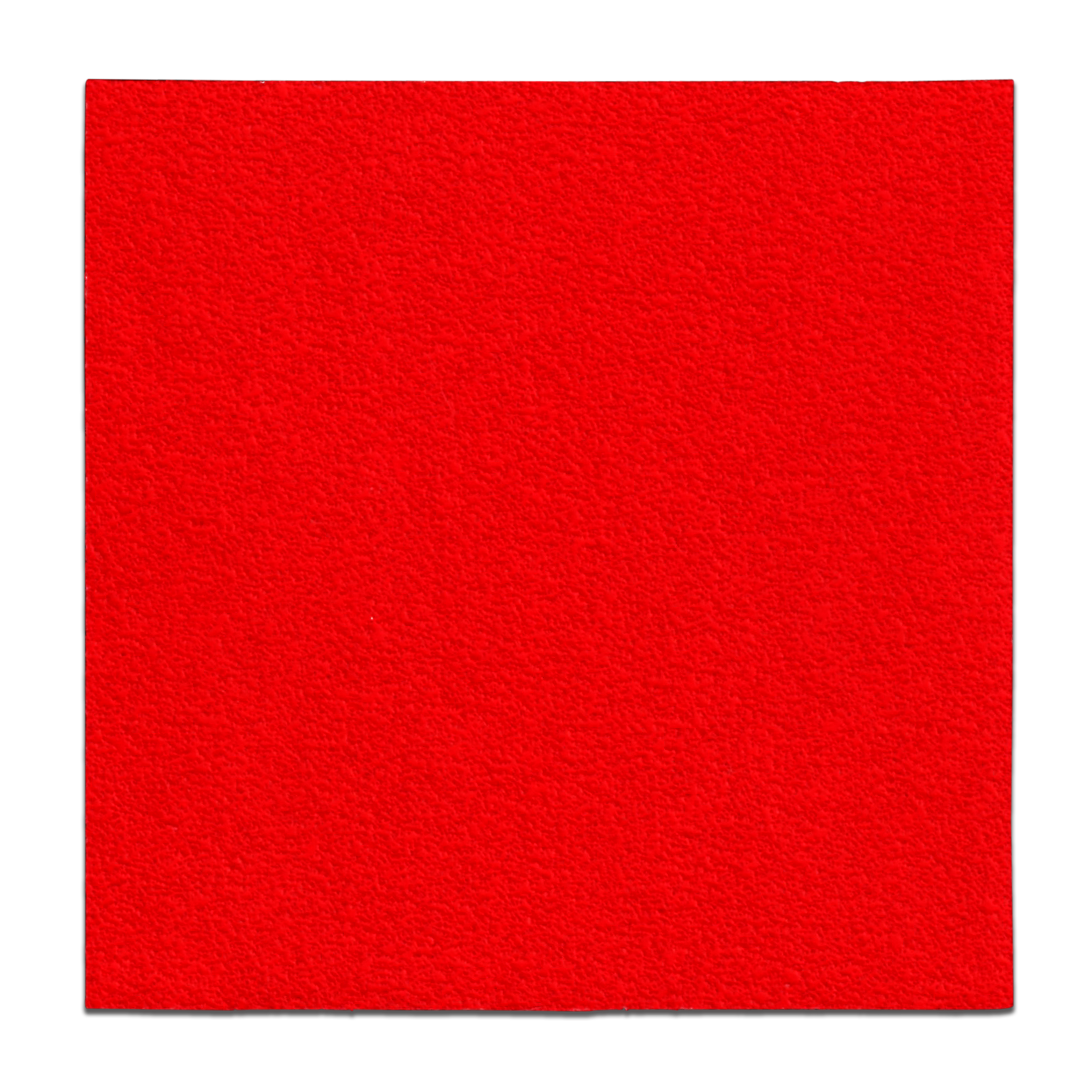 Four-pack of red 4-1/2 inch square sanding sheets with 60 grit abrasive surface.