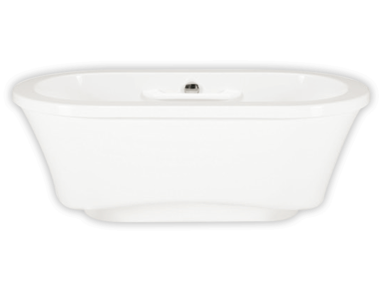 Bain Ultra Amma 7242 Narrow Base Oval Freestanding 65 Gallon 58 Jet Thermomassuer Bathtub with Flat Deck 2 Raised Seats Heated Backrests Headrests 4 Armrests and 2 Grab Bars in White - BAMVOFS0T-01